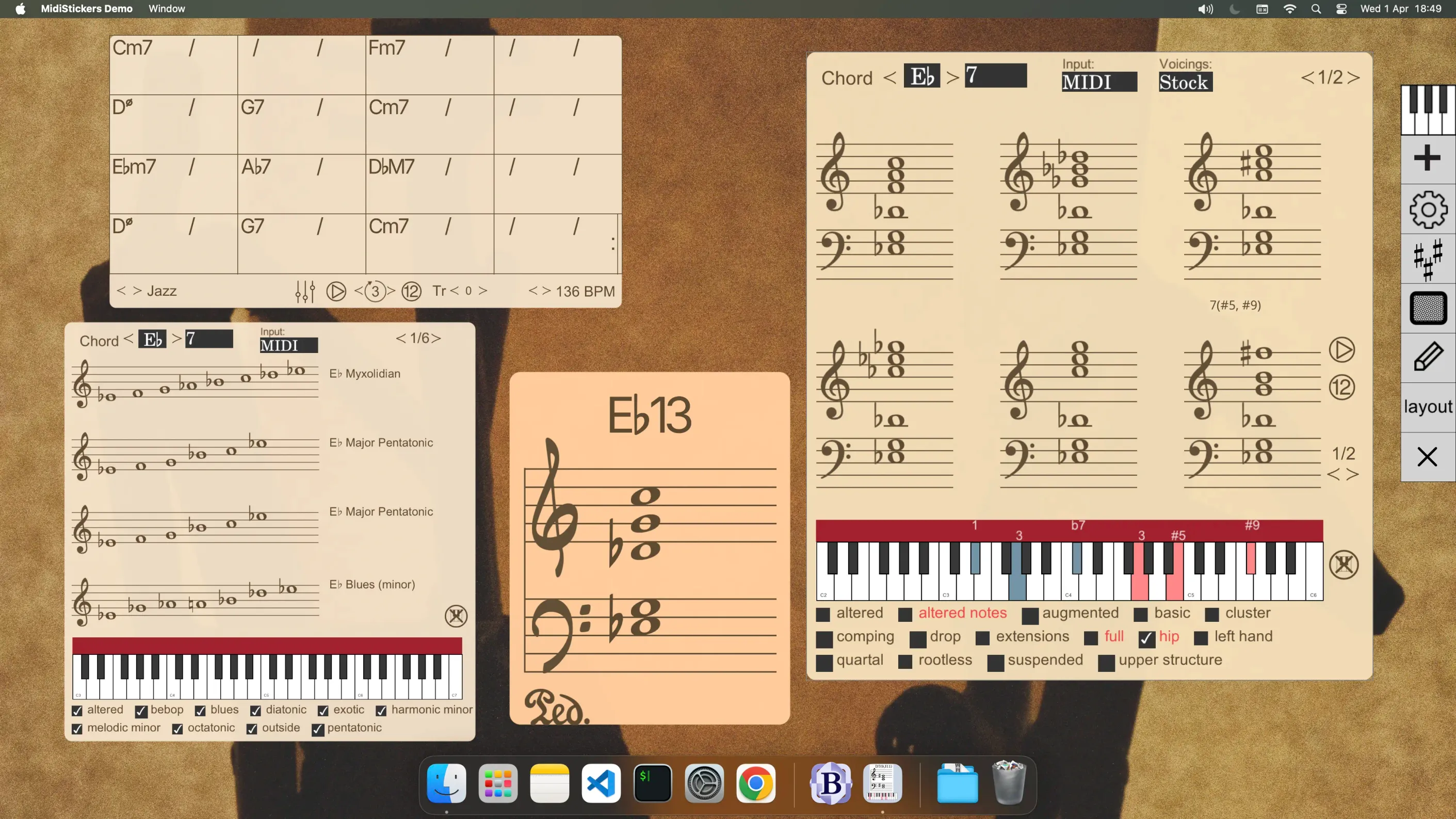 MidiStickers MIDI Visualization widgets