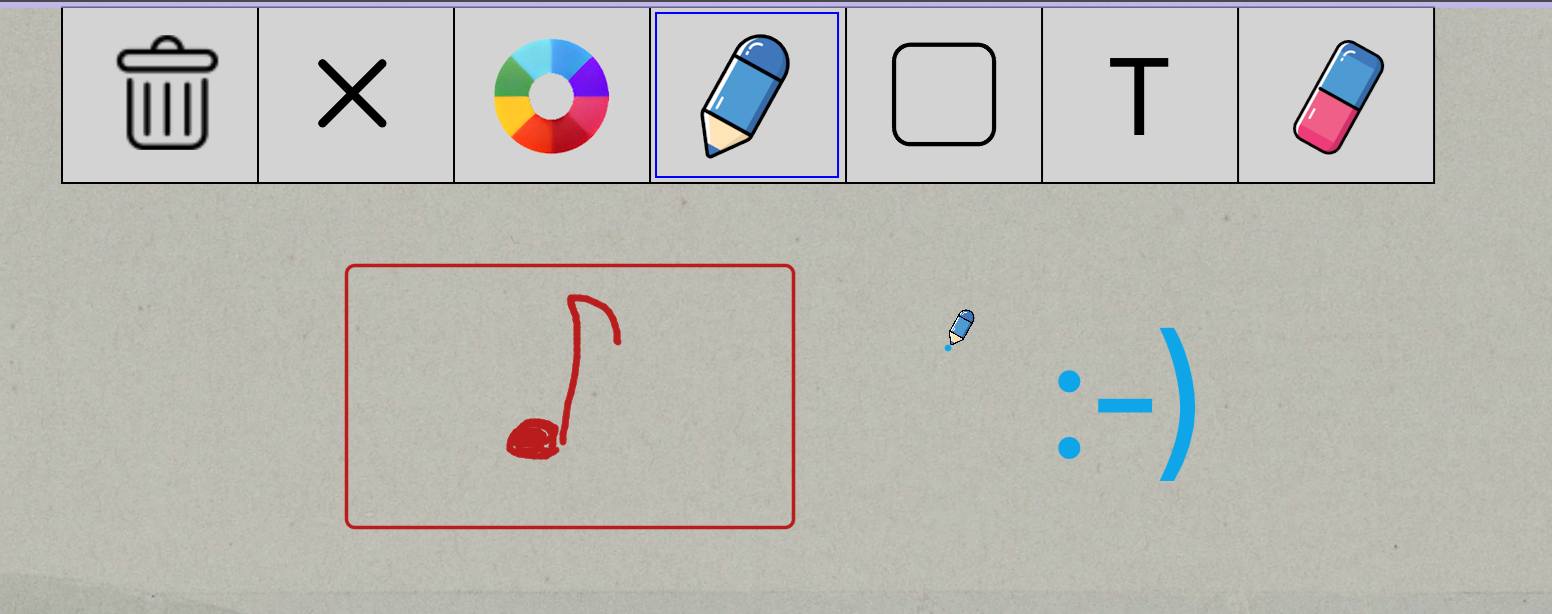 MidiStickers v1.3.1 improved Annotation Mode now includes support for drawing Rectangular shapes and Text directly on the screen.