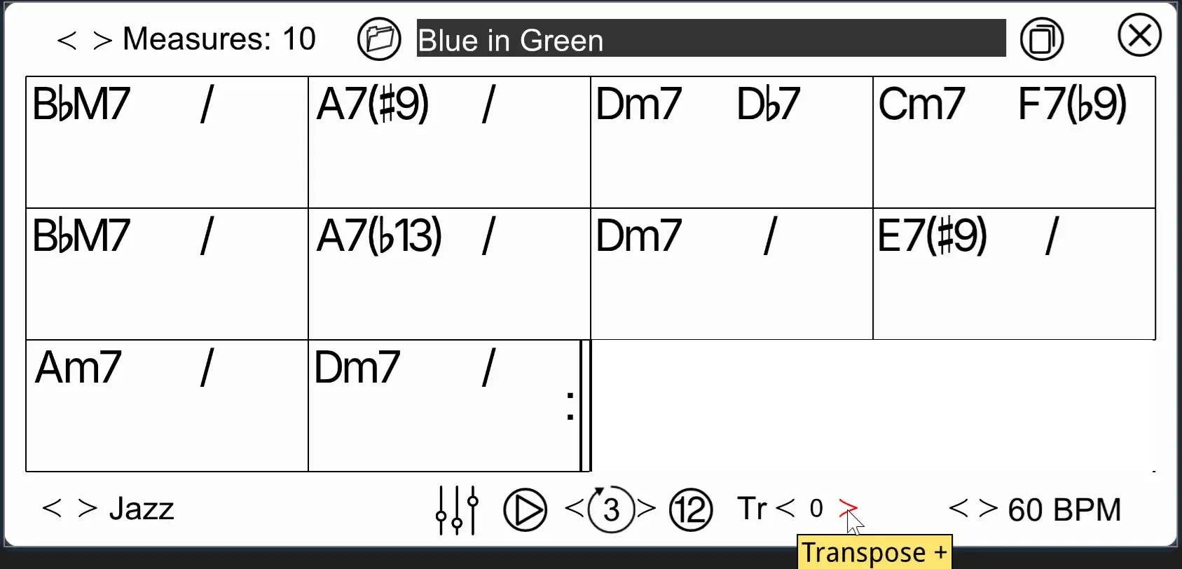 Auto-accompaniment widget in MidiStickers