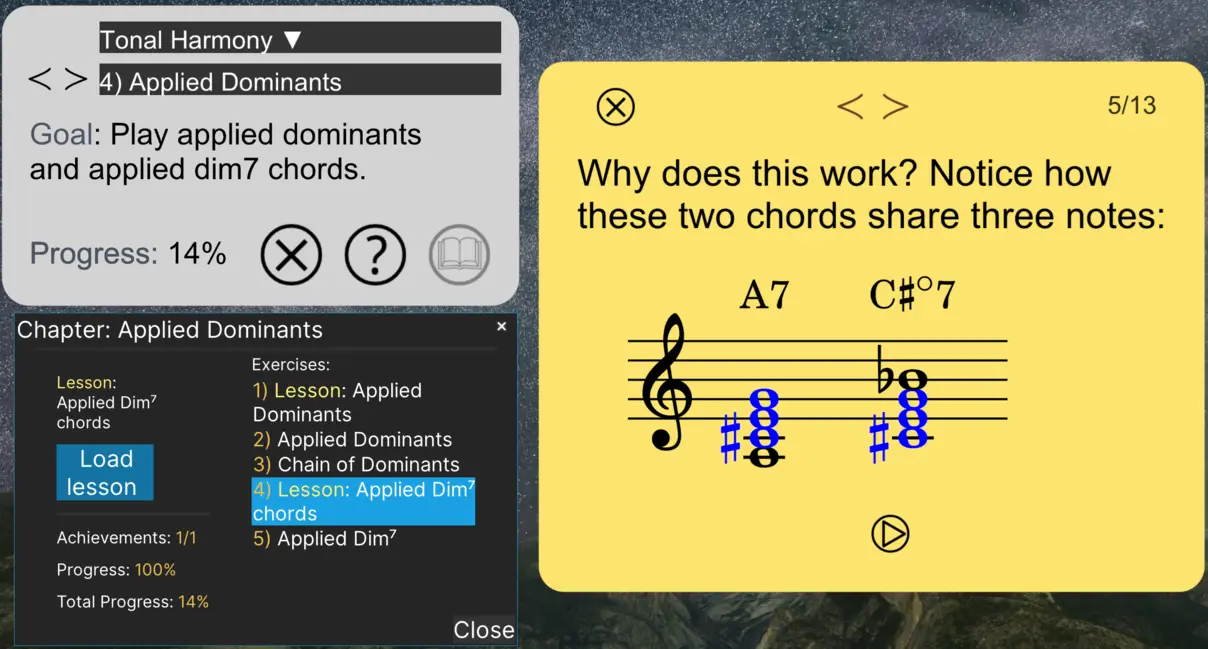 MidiStickers v1.3 update expands Learning Content with new Lessons & Exercises module and brings numerous other improvements.
